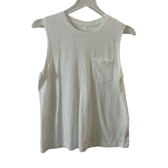 J Crew Shirt Womens White Girlfriend pocket tank top medium CJ049 NWT - Picture 4 of 14
